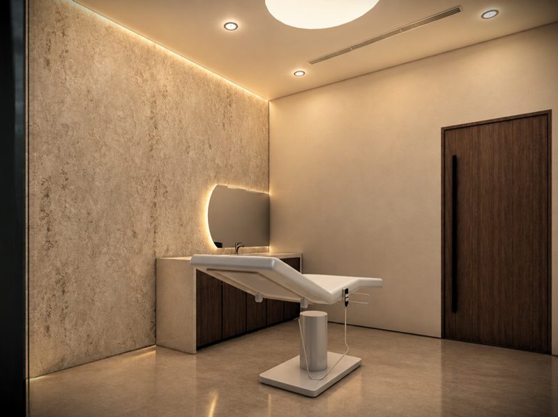 IV therapy room with lounge chair